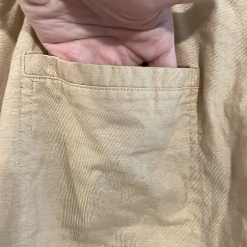 Ava + Viv Women Shorts Size 18 Khaki Cotton Linen Relax Fit High Waist Preppy